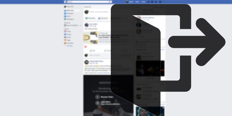 Иллюстрация: процесс выхода из Facebook