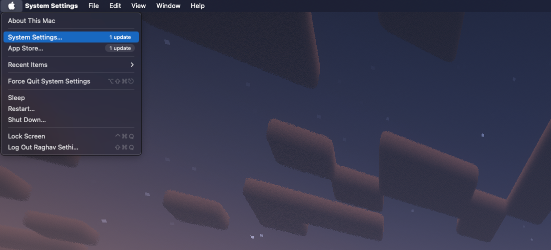 Строка меню macOS Sonoma с иконкой системы