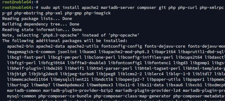 Установка зависимостей: вывод apt