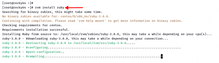Вывод rvm list known с перечнем версий Ruby