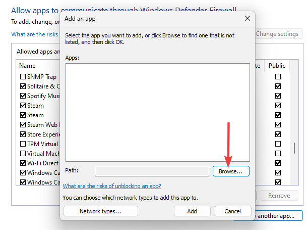 Добавление клиента GlobalProtect в список разрешённых приложений брандмауэра
