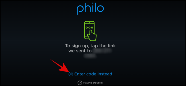 SMS с кодом для подтверждения регистрации Philo