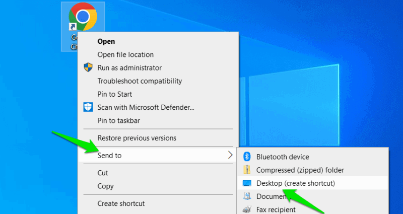 Создать новый ярлык Chrome