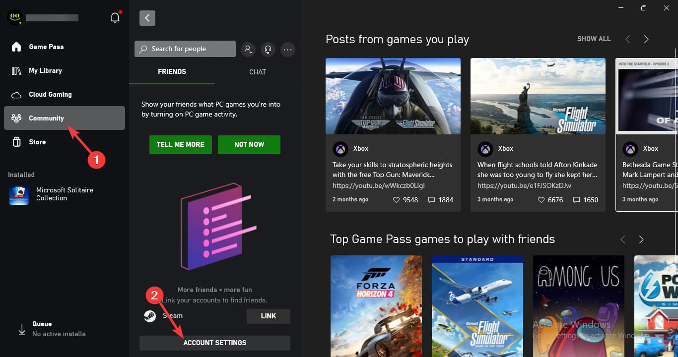 Навигация в настройках аккаунта Discord