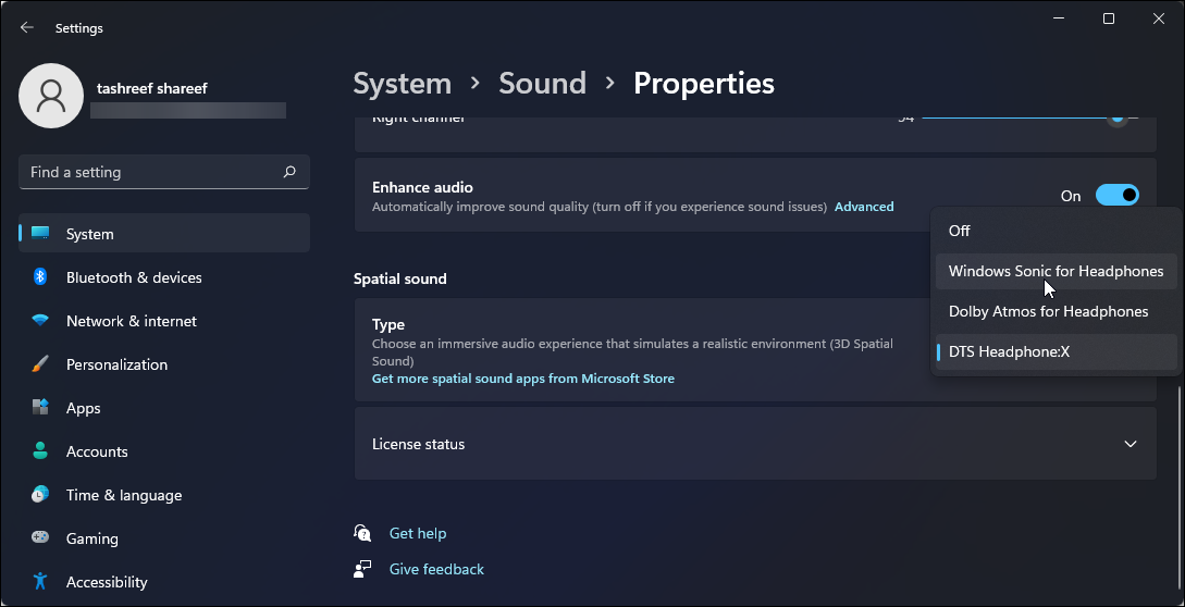 Включение пространственного звука в Windows 11