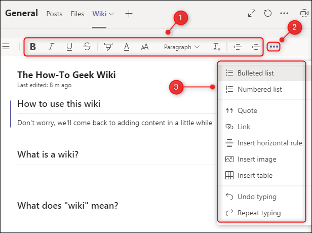 The text editing toolbar.