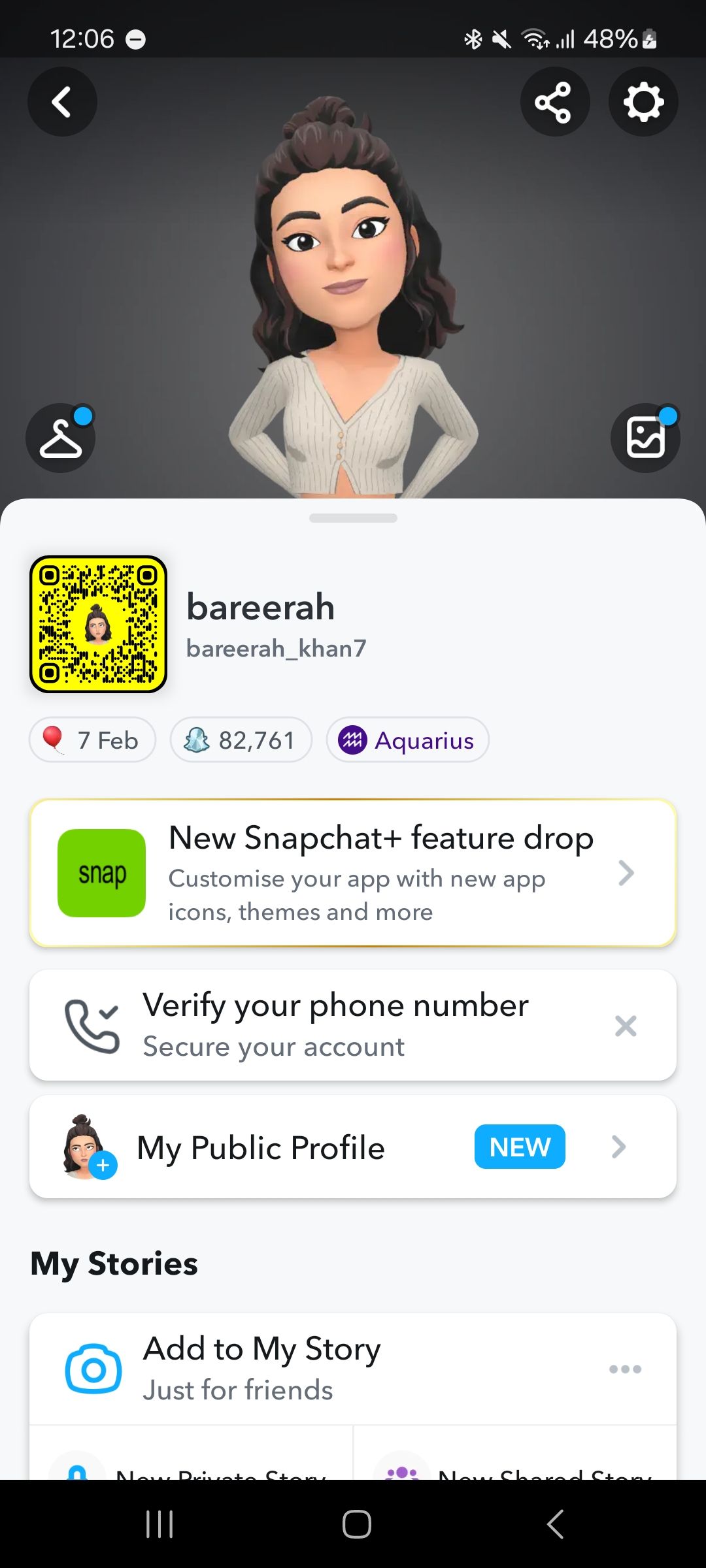 Snapchat profile on Snapchat