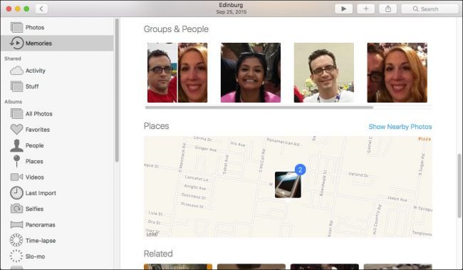 Навигация по людям, местам и связанным воспоминаниям
