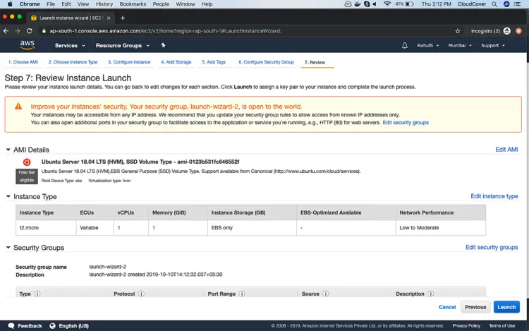 Обзор и запуск инстанса