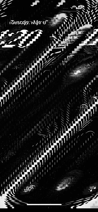 iPhone lock screen with new shortcuts.