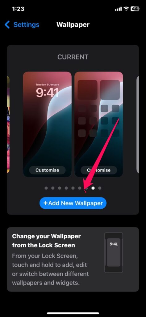 Выбор Photo Shuffle в iOS