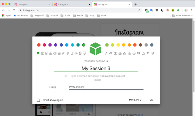 Демонстрация SessionBox в Google Chrome