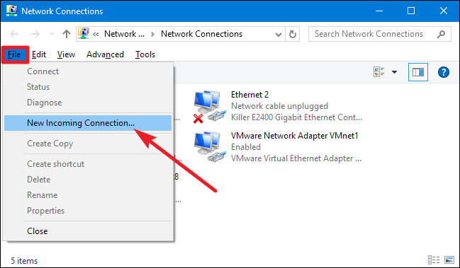 Мастер создания входящих подключений — выбор пользователей для удалённого доступа