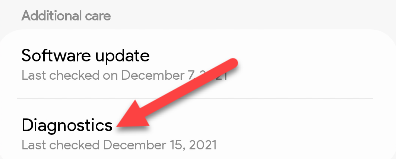 Выберите «Диагностика».