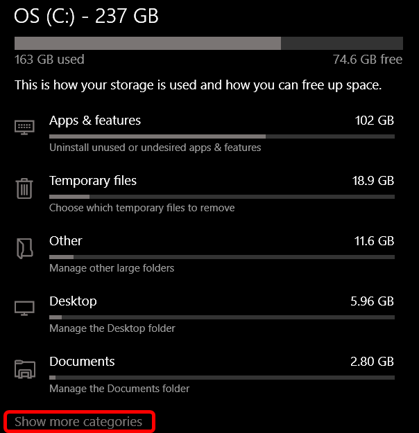 Отключить Reserved Storage в Windows 10
