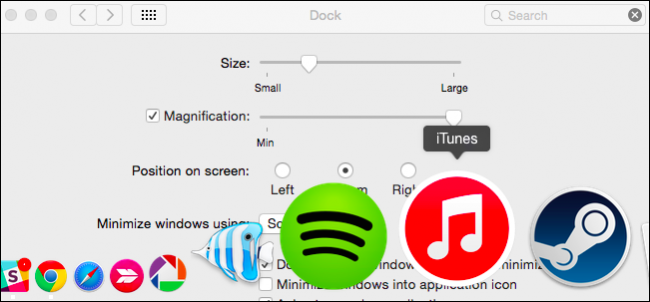 Как временно включать масштабирование Dock в OS X