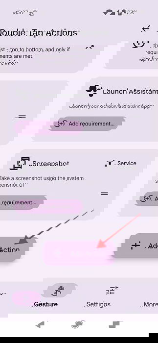 Добавление действия «Фонарик» в TapTap