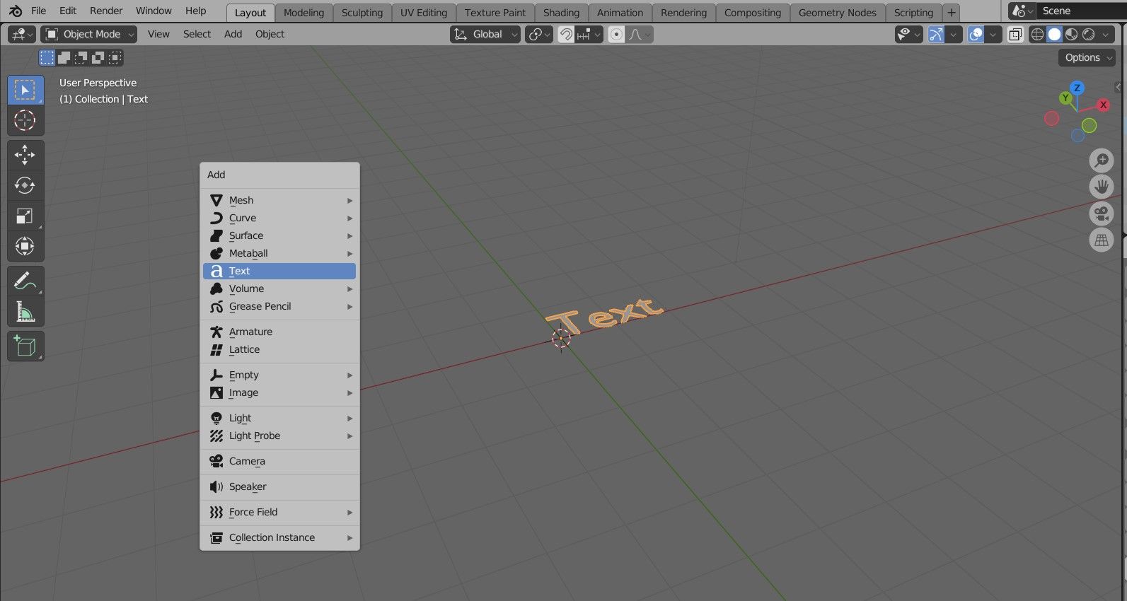 Меню добавления в Blender.