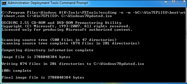 Процесс создания ISO с помощью oscdimg