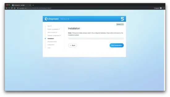 Установка таблиц в базе данных