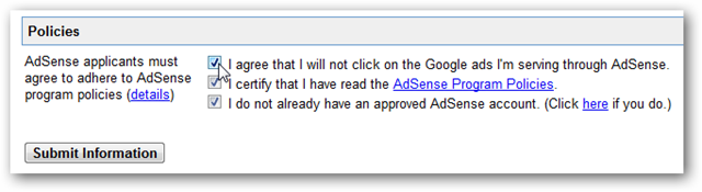Подтверждение и отправка данных в AdSense