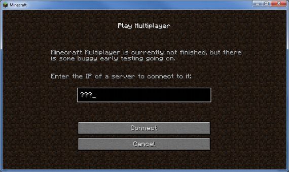 Пример списка мультиплеерных серверов Minecraft