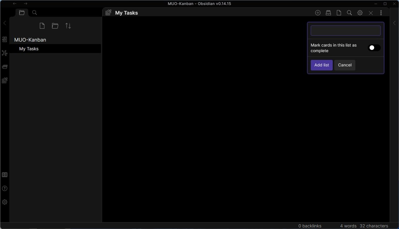 Создание первой колонки на Kanban доске