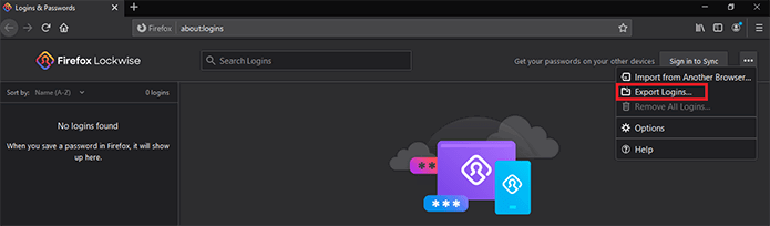 Кнопка экспорта логинов