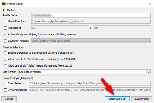 Скриншот: кнопка Редактировать профиль в лаунчере