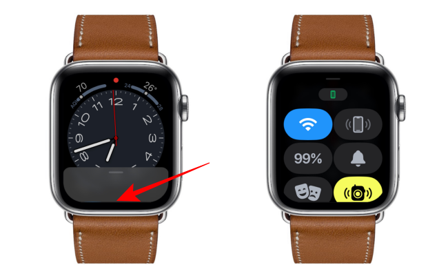 Пункт управления Apple Watch.