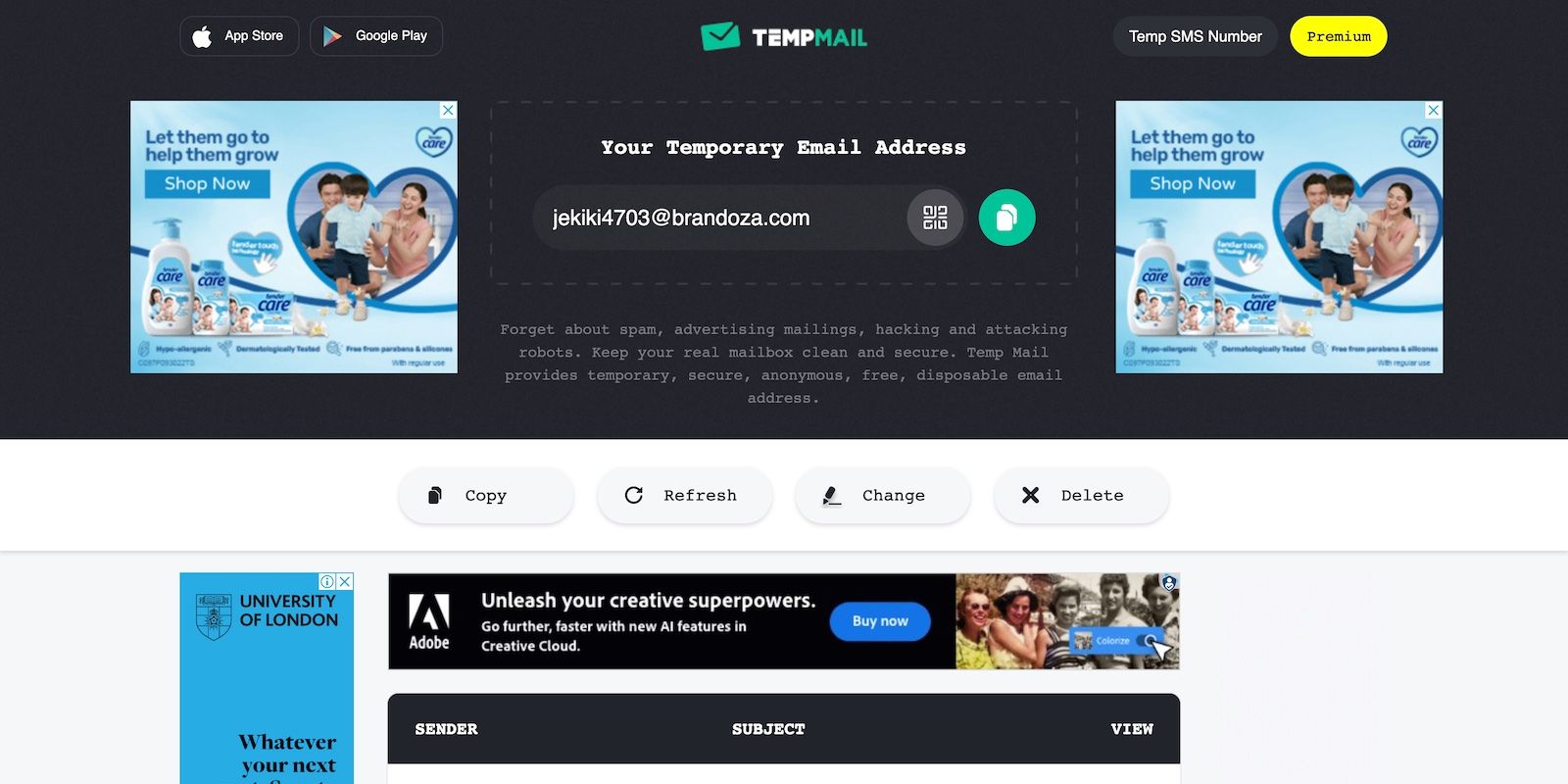 Временные почтовые адреса и одноразовые ящики