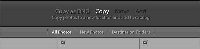 Опции копирования при импорте