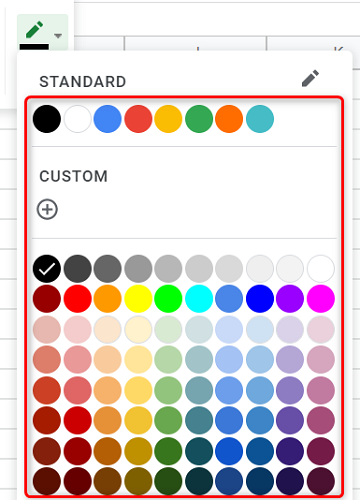 Выберите цвет границы в палитре.