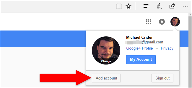 Окно входа с полями для адреса и пароля, используемое для добавления второго аккаунта