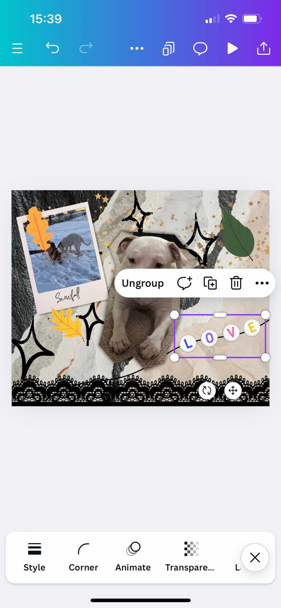 Разгруппировка в мобильном приложении