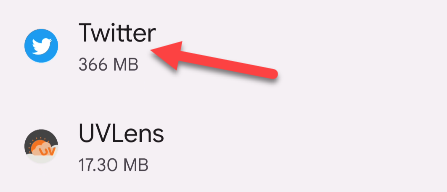 Выберите приложение из списка приложений.
