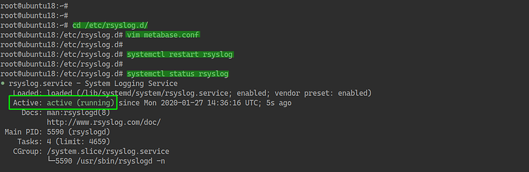 Настройка rsyslog для Metabase