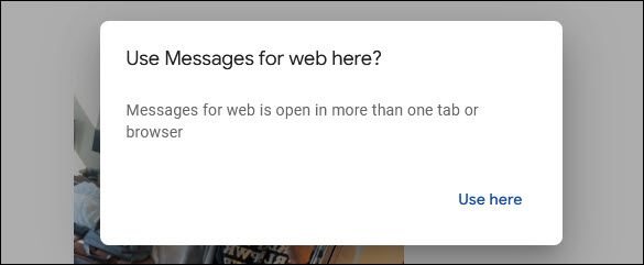 Всплывающее окно при попытке использовать Messages for Web на новом компьютере.