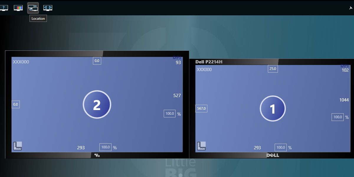скриншот настройки расположения в Little Big Mouse