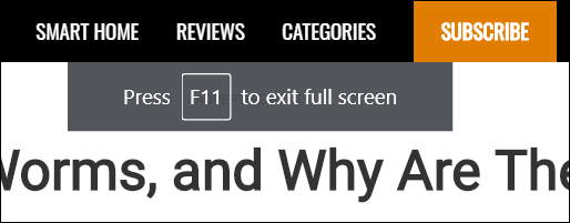 Press F11 to exit Full-screen mode