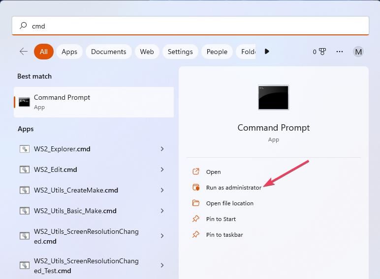 Run as administrator option mouse flickering windows 11