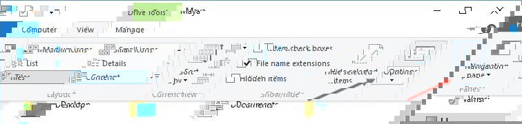 Открытие параметров папок через вкладку Вид