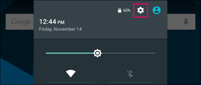 Переход в системные настройки Android
