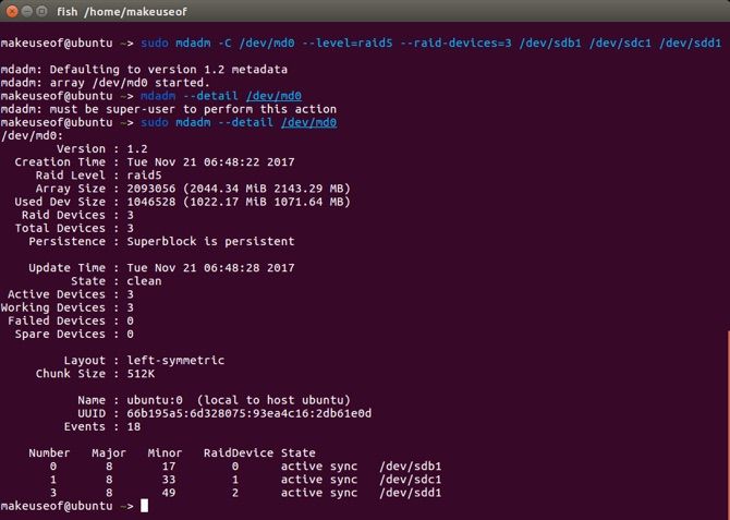 configure raid hdd array linux