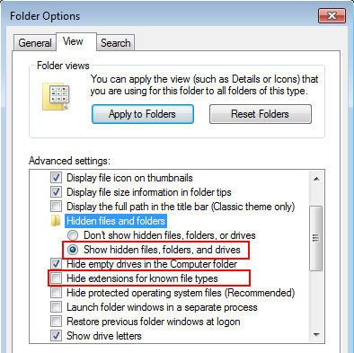 Параметры проводника Windows 7 — показать скрытые файлы
