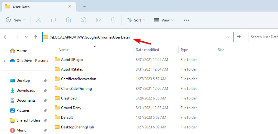 Скриншот: путь к профилю Chrome в Проводнике