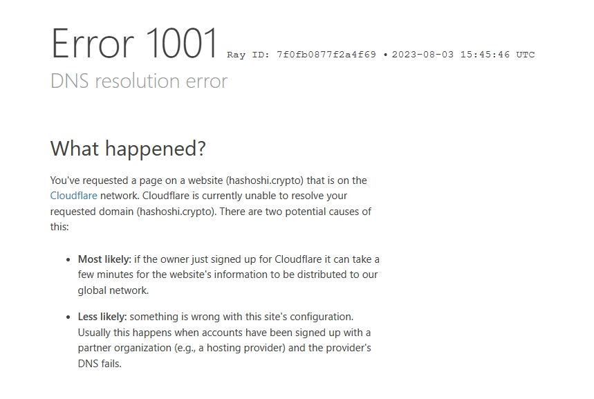 Скриншот Error 1001