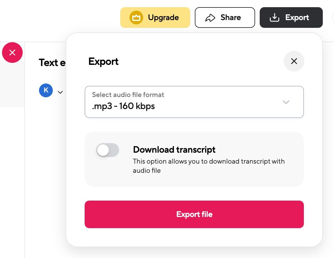 Экспорт mp3 файла TTS в Podcastle