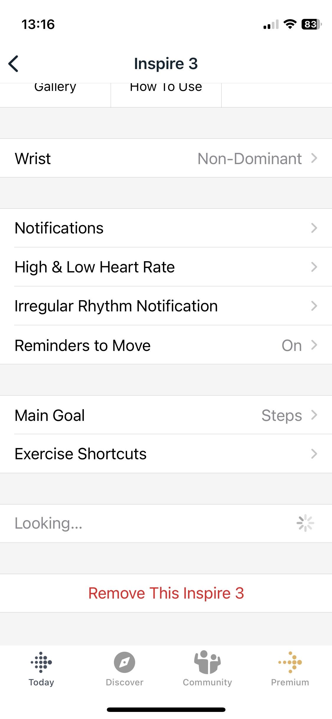 Скриншот: попытка подключения приложения Fitbit к устройству