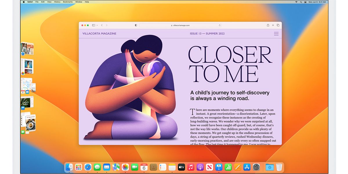 Stage Manager на macOS